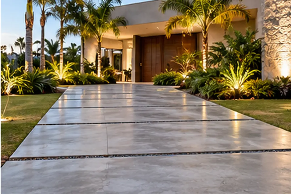 Área residencial com piso de concreto